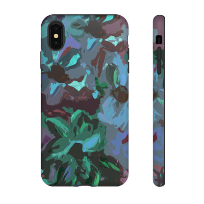 Hand Painted Abstract Colorful Teal Purple Green: Impact-Resistant Phone Case