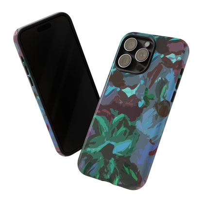 Hand Painted Abstract Colorful Teal Purple Green: Impact-Resistant Phone Case