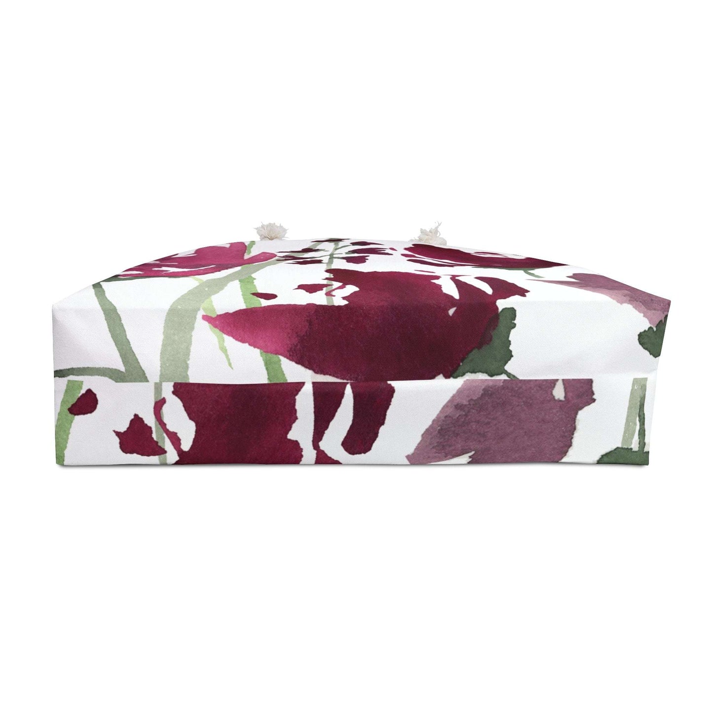 Burgundy Watercolor Floral Pink Weekender Large Tote Bag