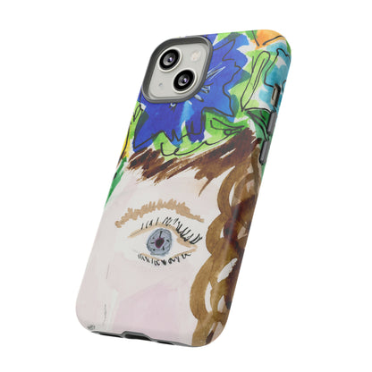 Vera | Hand Painted Girl with Flowers Headdress Colorful Case: Impact-Resistant Phone Cases