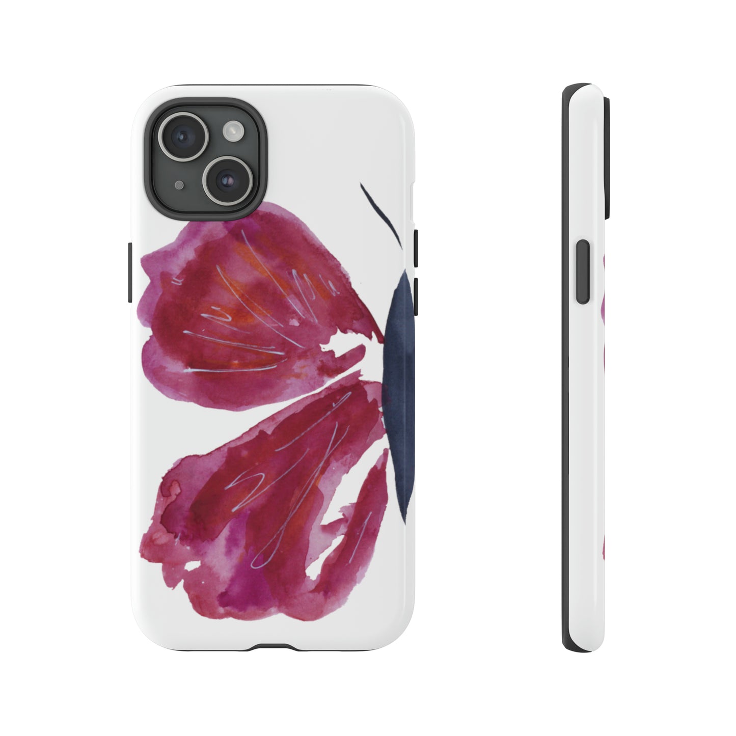 Beautiful Burgundy Butterfly Abstract Hand Painted Cute Phone Case - Tough Case