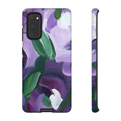 Purple Flowers Hand Painted Abstract Colorful Case: Impact-Resistant Phone Cases