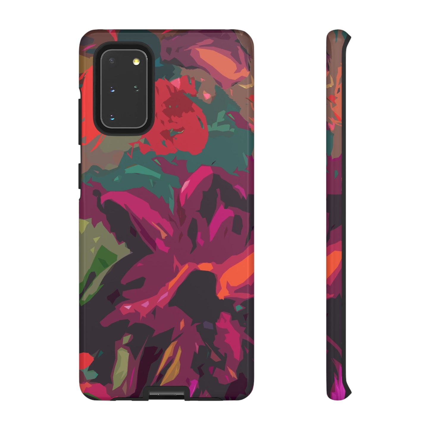 Hand Painted Abstract Colorful Burgundy Teal Orange Red Impact-Resistant Phone Cases