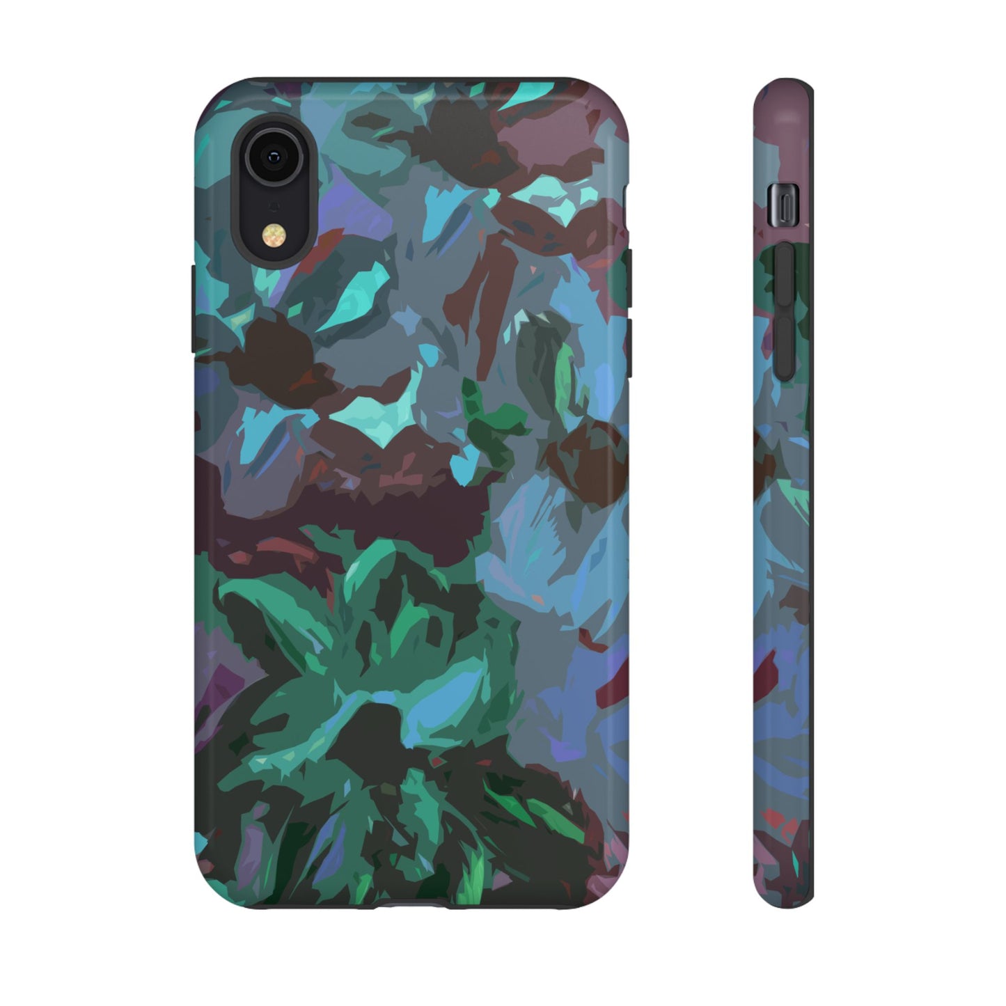 Hand Painted Abstract Colorful Teal Purple Green: Impact-Resistant Phone Case