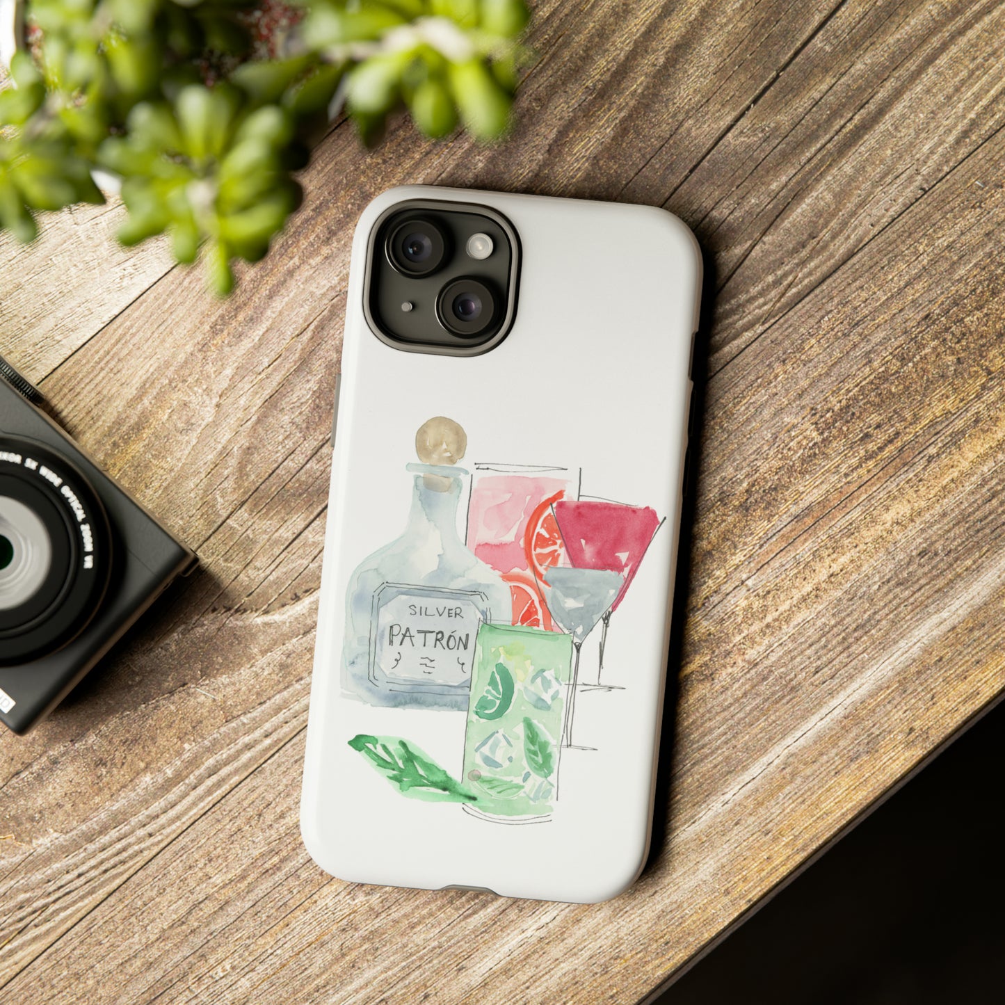 Watercolor Cocktail Time Phone Case: Tough Case