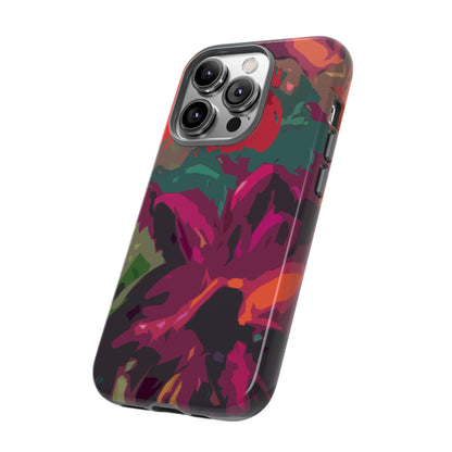 Hand Painted Abstract Colorful Burgundy Teal Orange Red Impact-Resistant Phone Cases