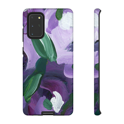 Purple Flowers Hand Painted Abstract Colorful Case: Impact-Resistant Phone Cases