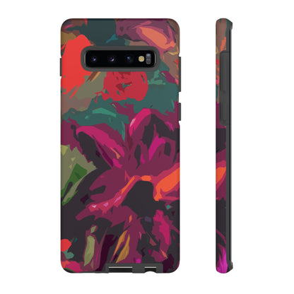 Hand Painted Abstract Colorful Burgundy Teal Orange Red Impact-Resistant Phone Cases