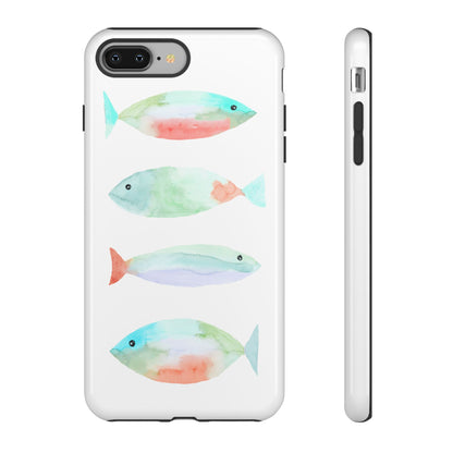 4 Watercolor Fish Hand Painted Cute Phone Case - Tough Case