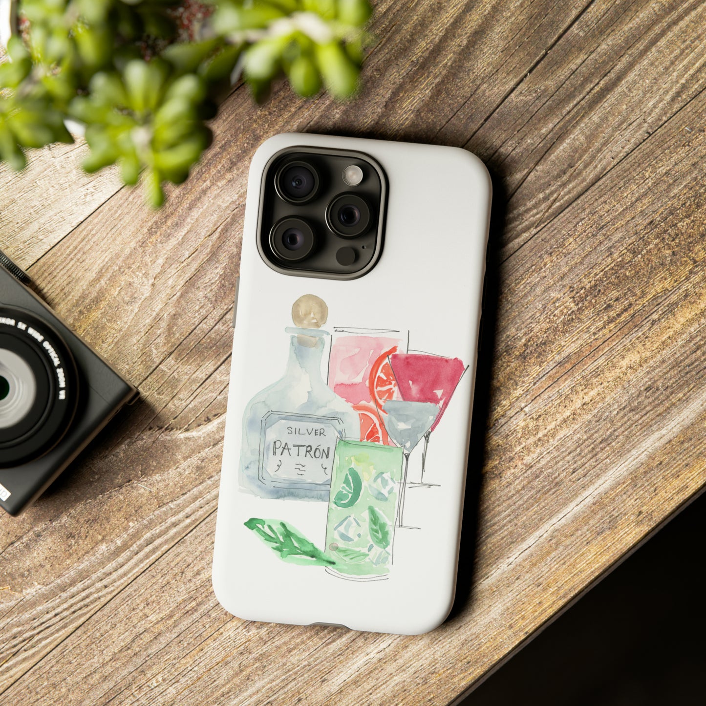 Watercolor Cocktail Time Phone Case: Tough Case