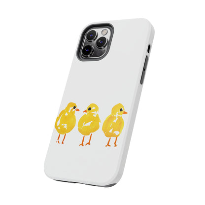 Watercolor 3 Yellow Baby Chicks Phone Case: Tough Case