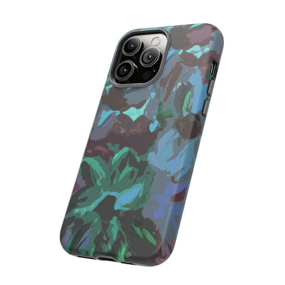 Hand Painted Abstract Colorful Teal Purple Green: Impact-Resistant Phone Case