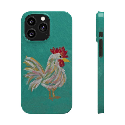 Phone Case hand painted chicken rooster digitized
