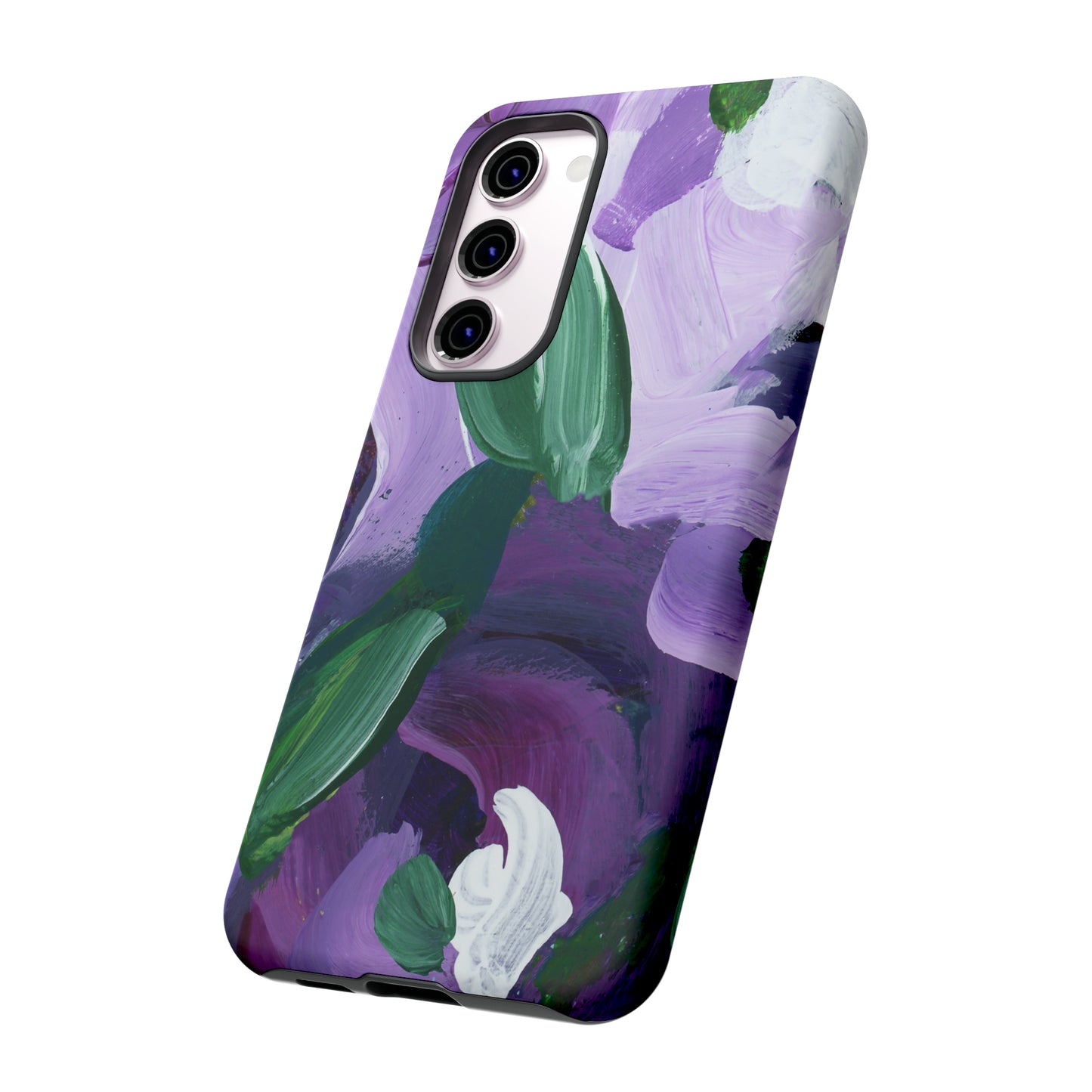 Purple Flowers Hand Painted Abstract Colorful Case: Impact-Resistant Phone Cases