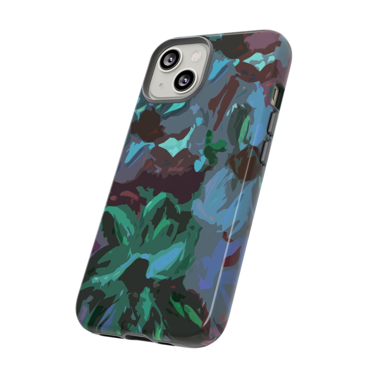 Hand Painted Abstract Colorful Teal Purple Green: Impact-Resistant Phone Case