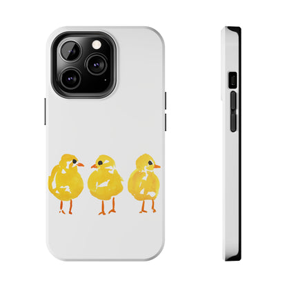 Watercolor 3 Yellow Baby Chicks Phone Case: Tough Case