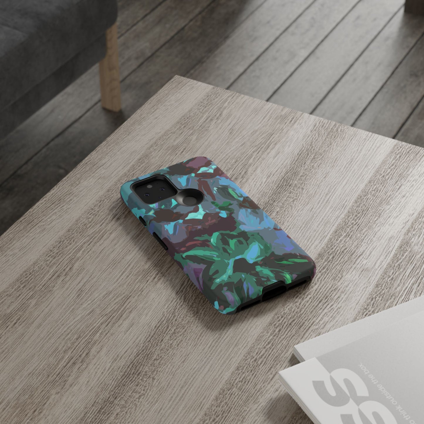 Hand Painted Abstract Colorful Teal Purple Green: Impact-Resistant Phone Case