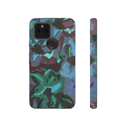 Hand Painted Abstract Colorful Teal Purple Green: Impact-Resistant Phone Case