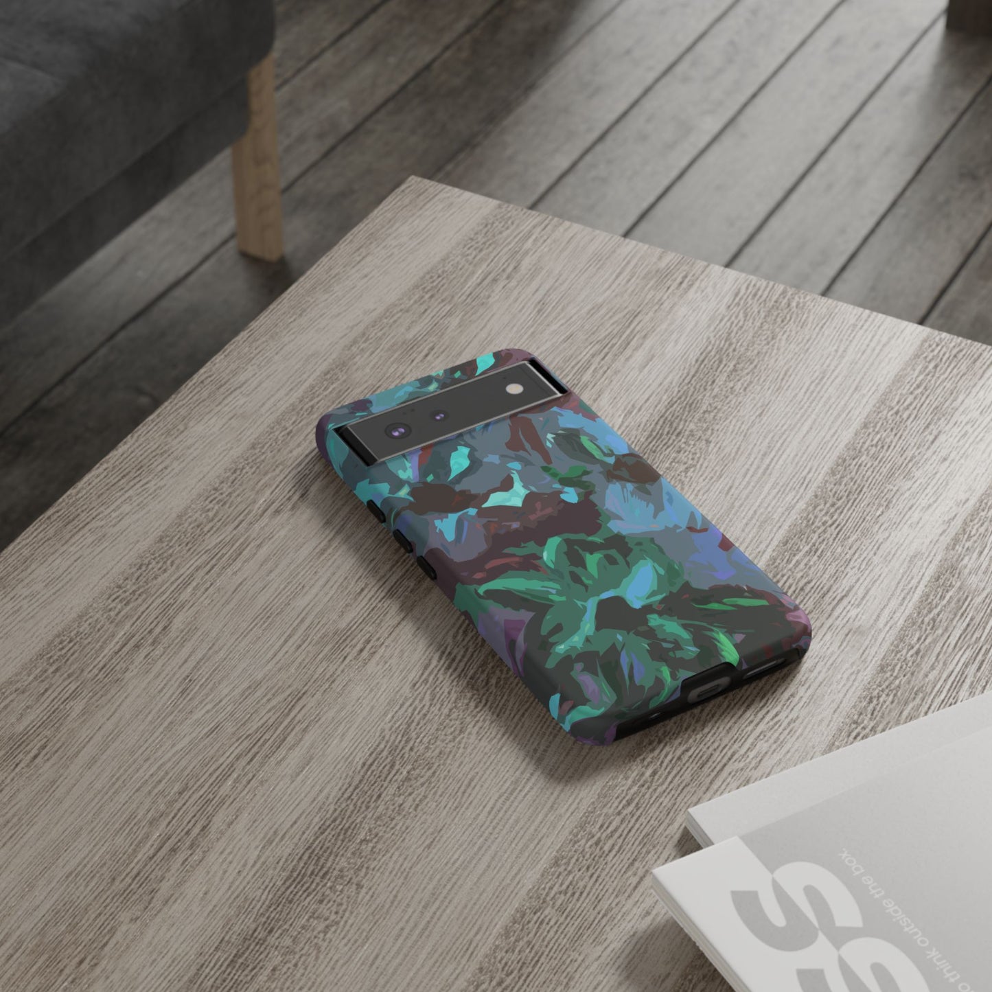 Hand Painted Abstract Colorful Teal Purple Green: Impact-Resistant Phone Case