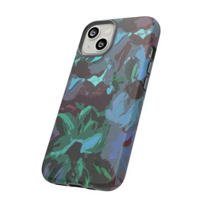 Hand Painted Abstract Colorful Teal Purple Green: Impact-Resistant Phone Case