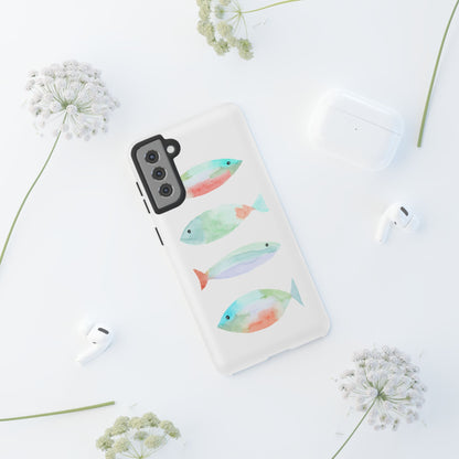 4 Watercolor Fish Hand Painted Cute Phone Case - Tough Case