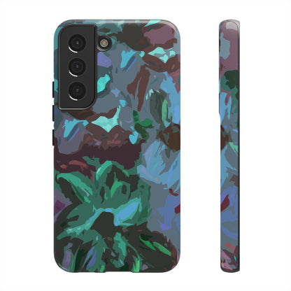 Hand Painted Abstract Colorful Teal Purple Green: Impact-Resistant Phone Case