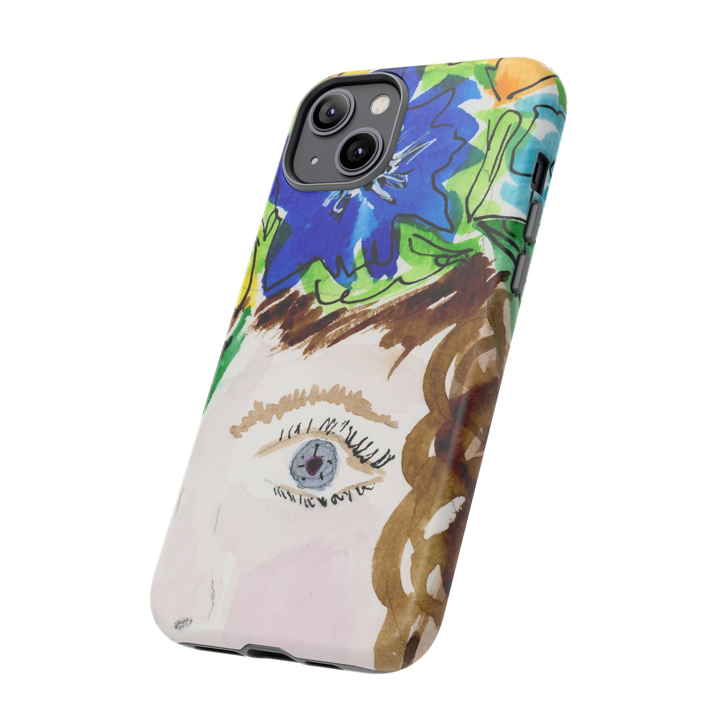 Vera | Hand Painted Girl with Flowers Headdress Colorful Case: Impact-Resistant Phone Cases