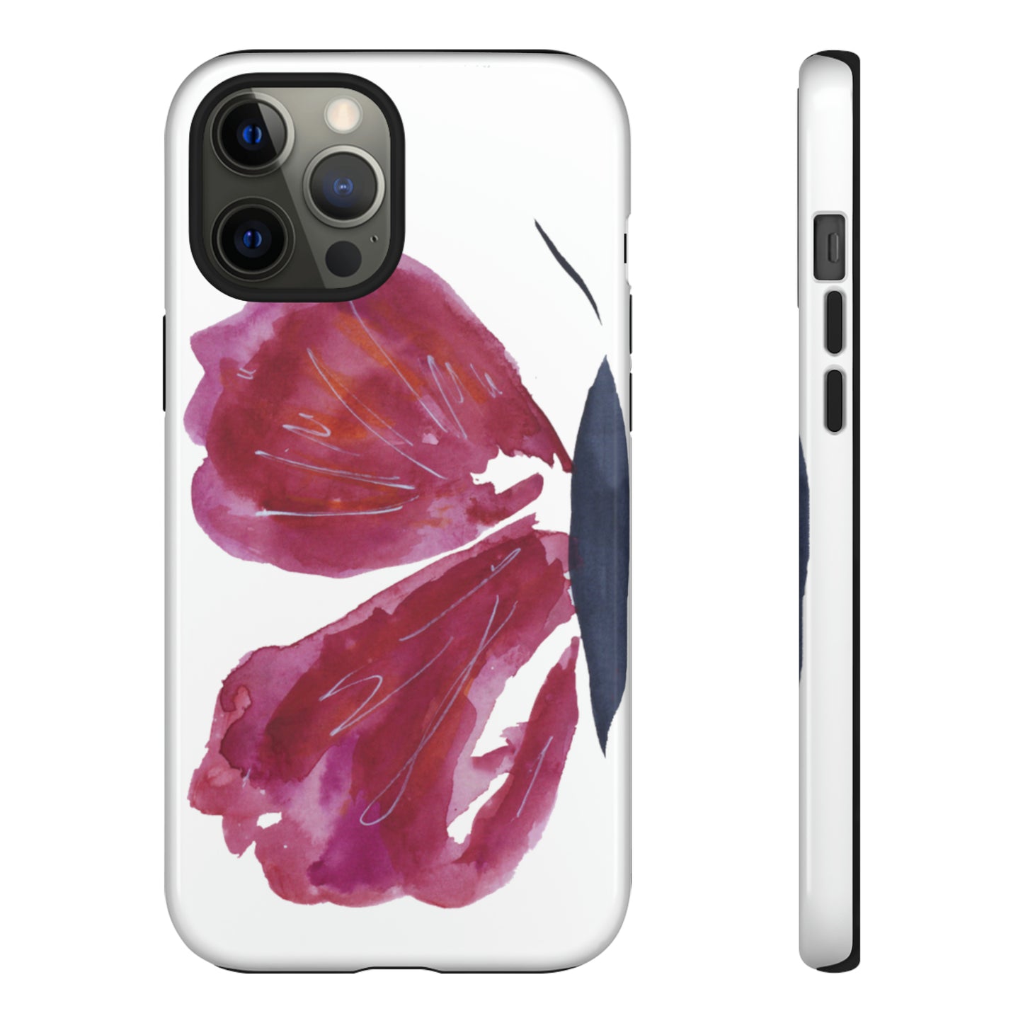 Beautiful Burgundy Butterfly Abstract Hand Painted Cute Phone Case - Tough Case