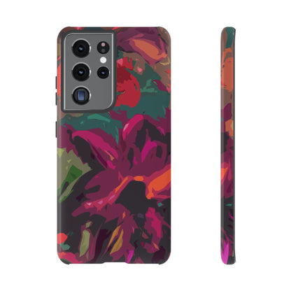 Hand Painted Abstract Colorful Burgundy Teal Orange Red Impact-Resistant Phone Cases