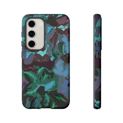 Hand Painted Abstract Colorful Teal Purple Green: Impact-Resistant Phone Case