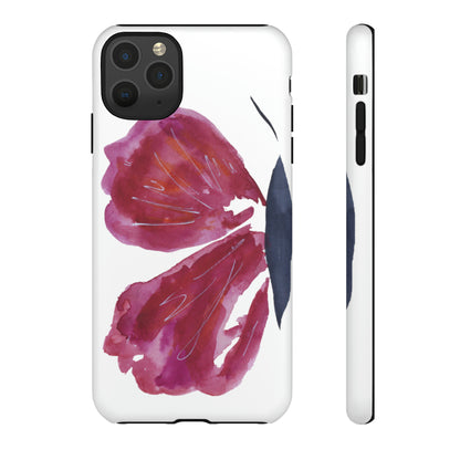 Beautiful Burgundy Butterfly Abstract Hand Painted Cute Phone Case - Tough Case