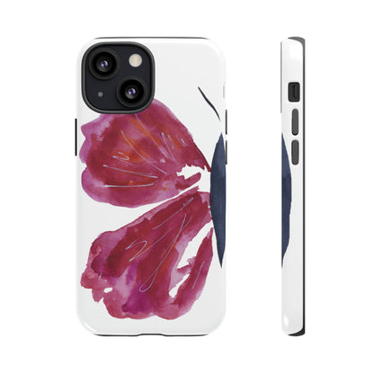 Beautiful Burgundy Butterfly Abstract Hand Painted Cute Phone Case - Tough Case