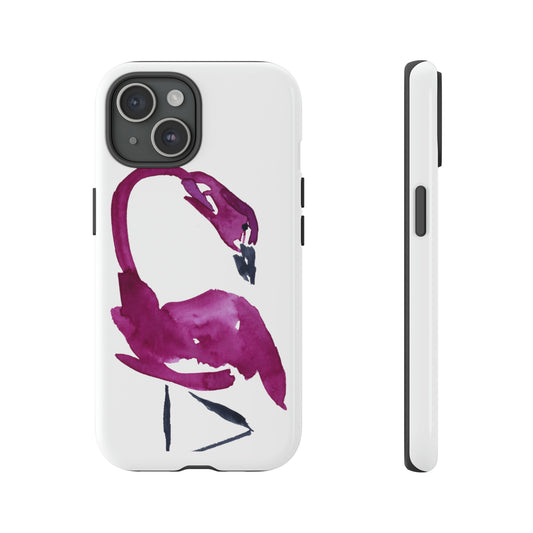 Watercolor Fuchsia Pink Flamingo Hand Painted Phone Case - Tough Cases