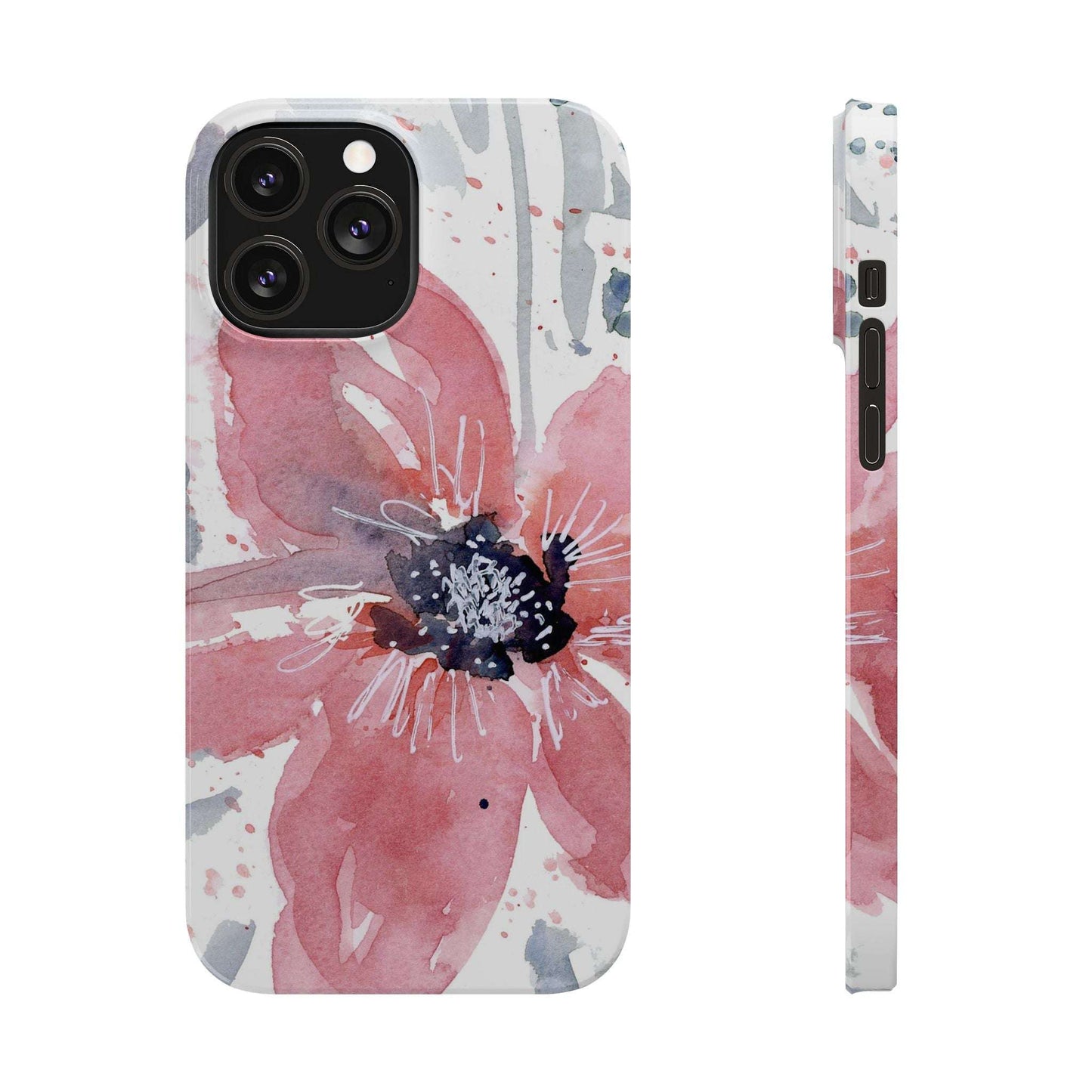 Watercolor Pink Flower Abstract Phone Case: Slim Case