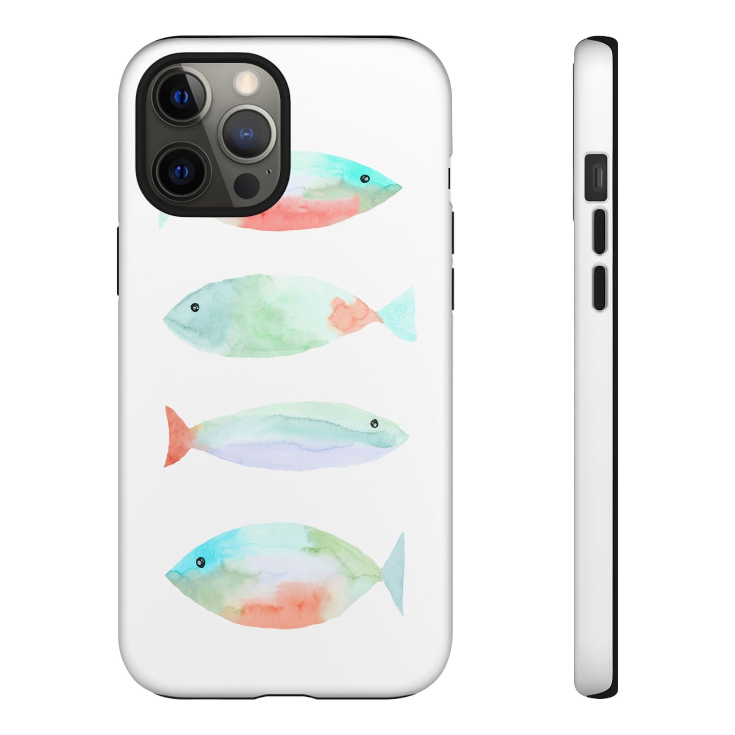 4 Watercolor Fish Hand Painted Cute Phone Case - Tough Case