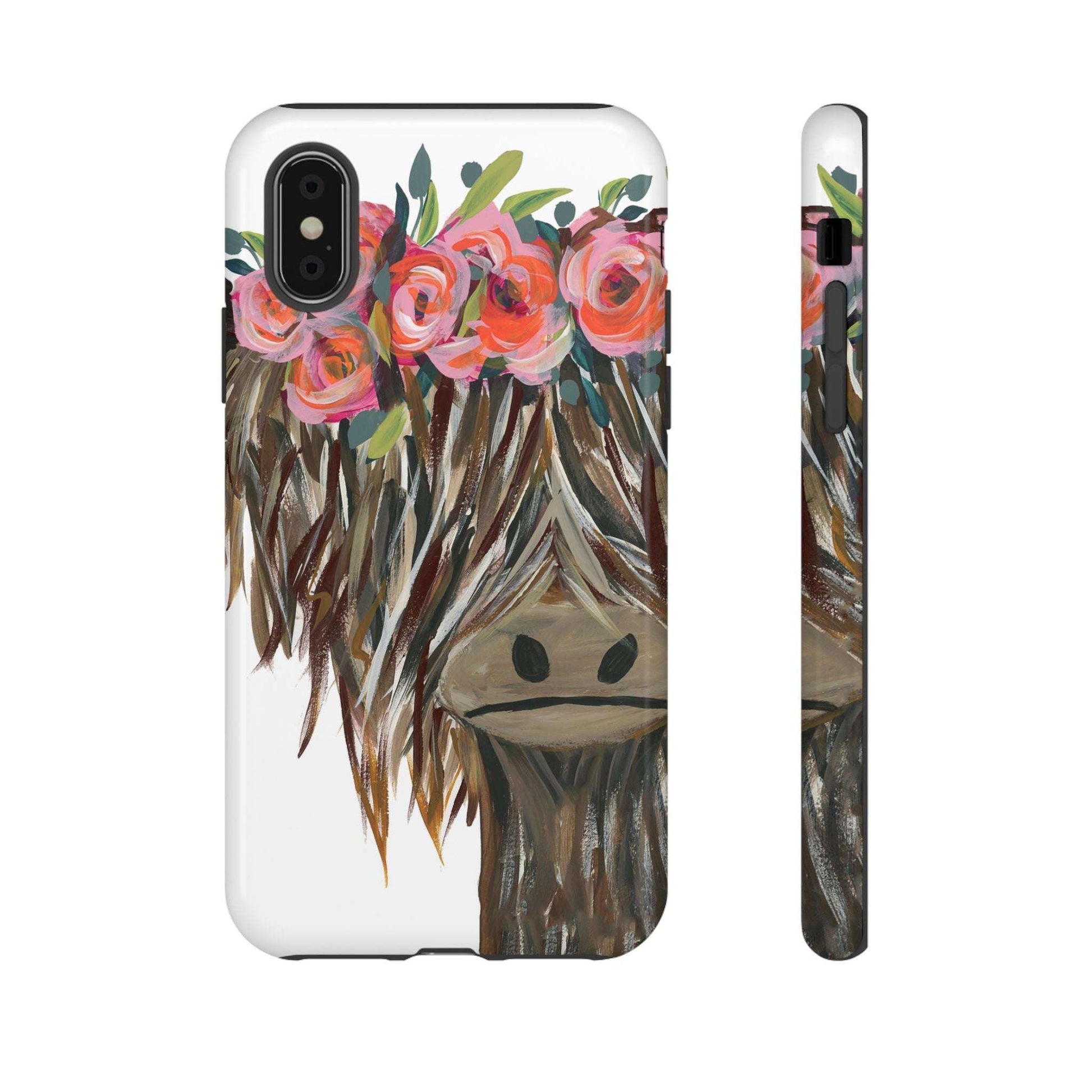Highland Cow Hand Painted Cute Phone Case - Tough Cases