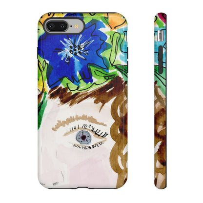 Vera | Hand Painted Girl with Flowers Headdress Colorful Case: Impact-Resistant Phone Cases