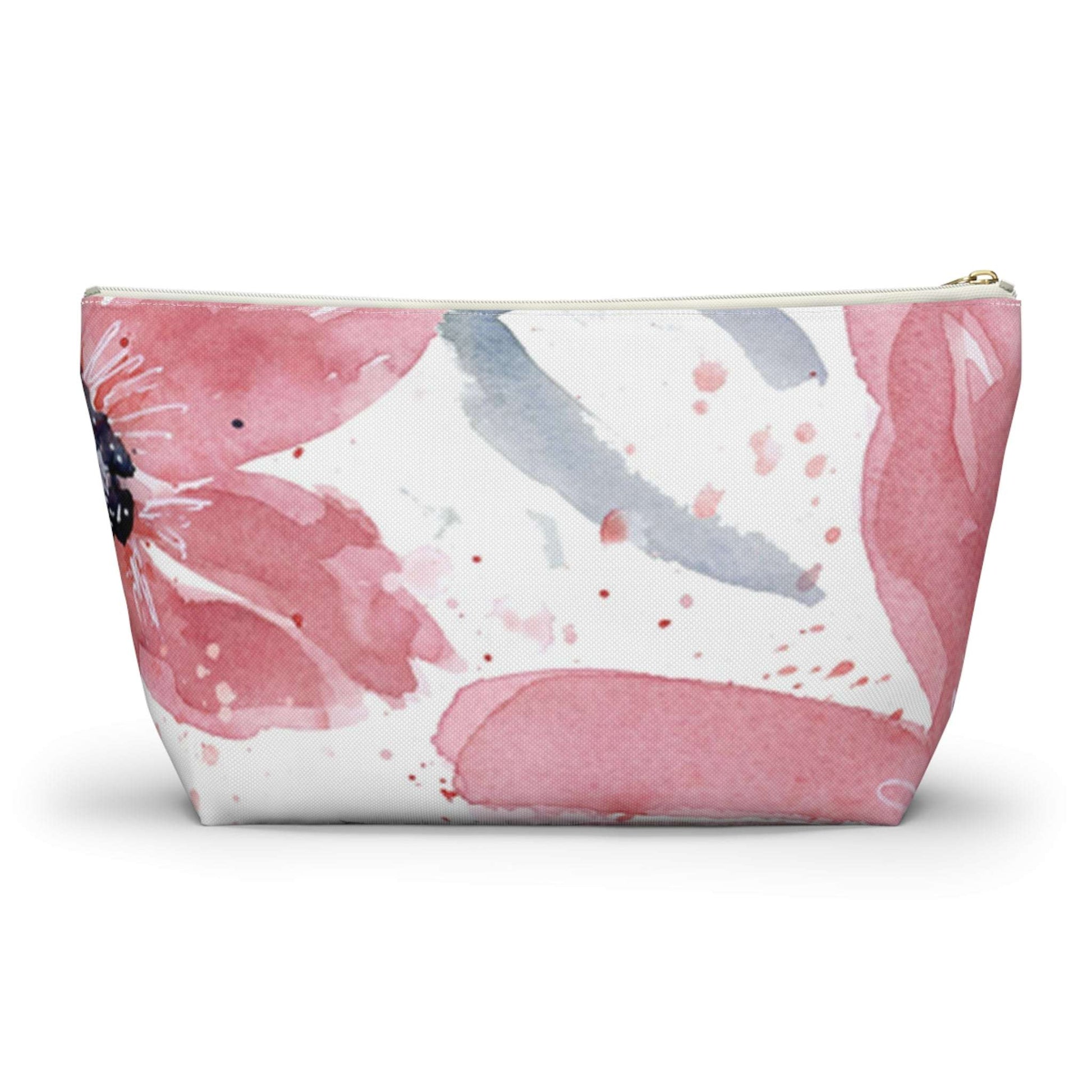Colorful Watercolor Floral Pinks Cosmetic Travel Bag
