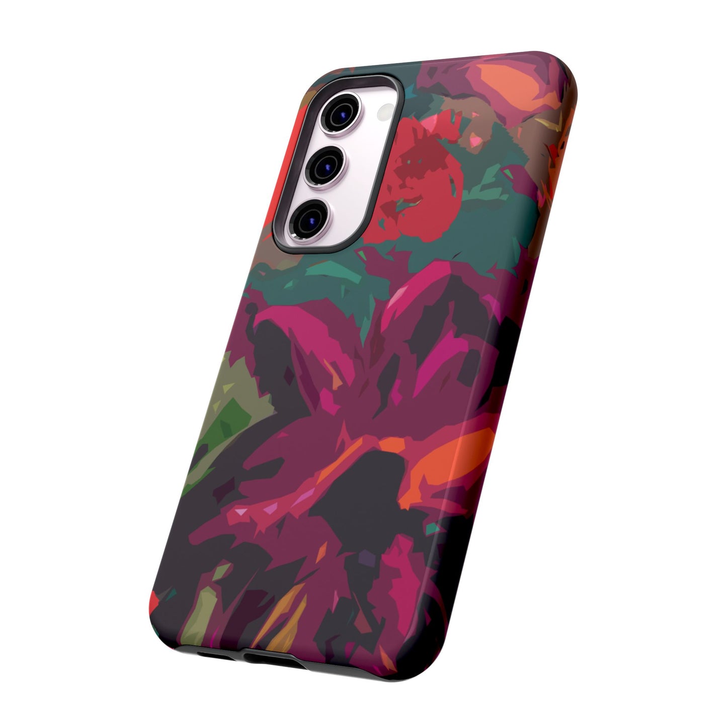 Hand Painted Abstract Colorful Burgundy Teal Orange Red Impact-Resistant Phone Cases