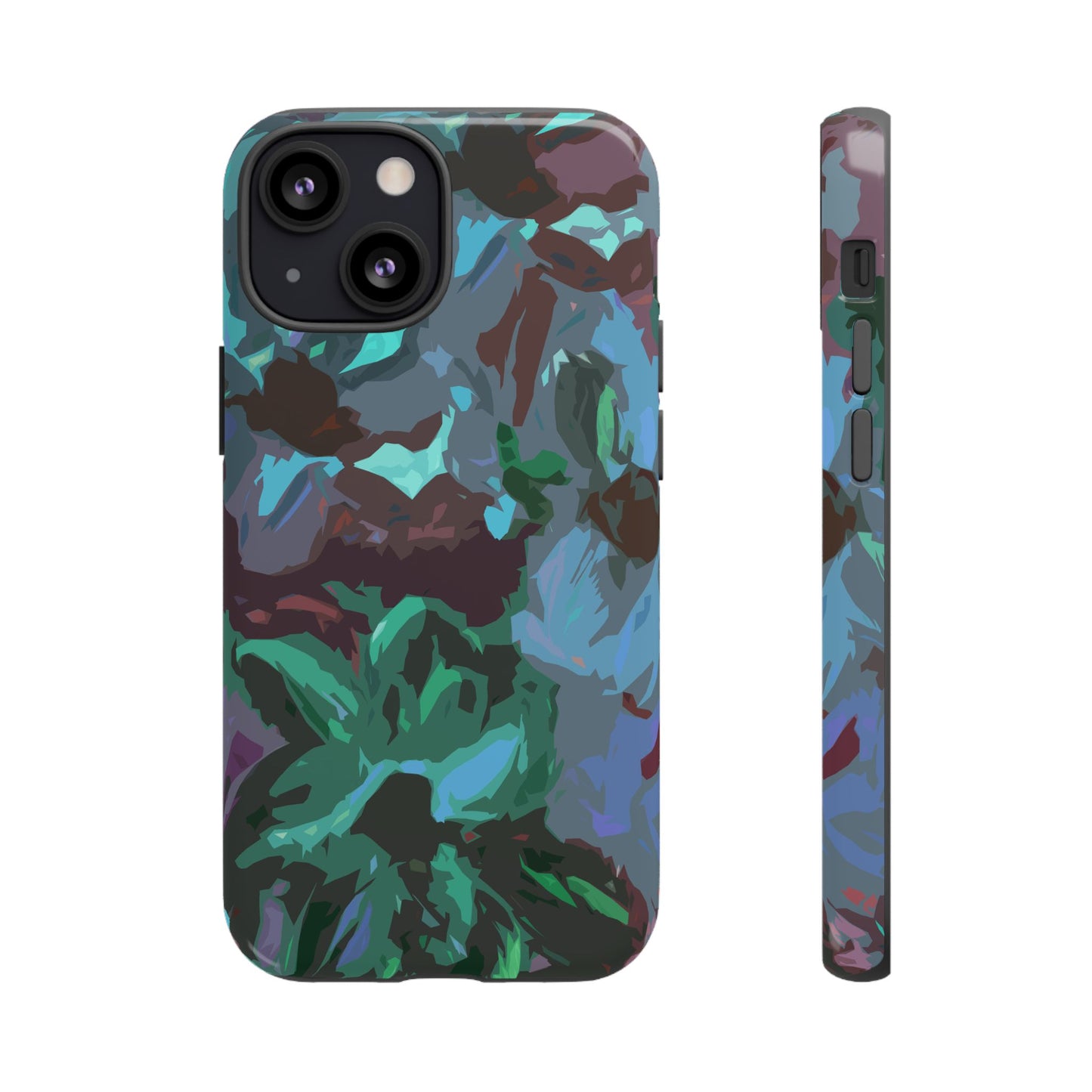 Hand Painted Abstract Colorful Teal Purple Green: Impact-Resistant Phone Case