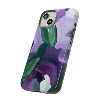 Purple Flowers Hand Painted Abstract Colorful Case: Impact-Resistant Phone Cases