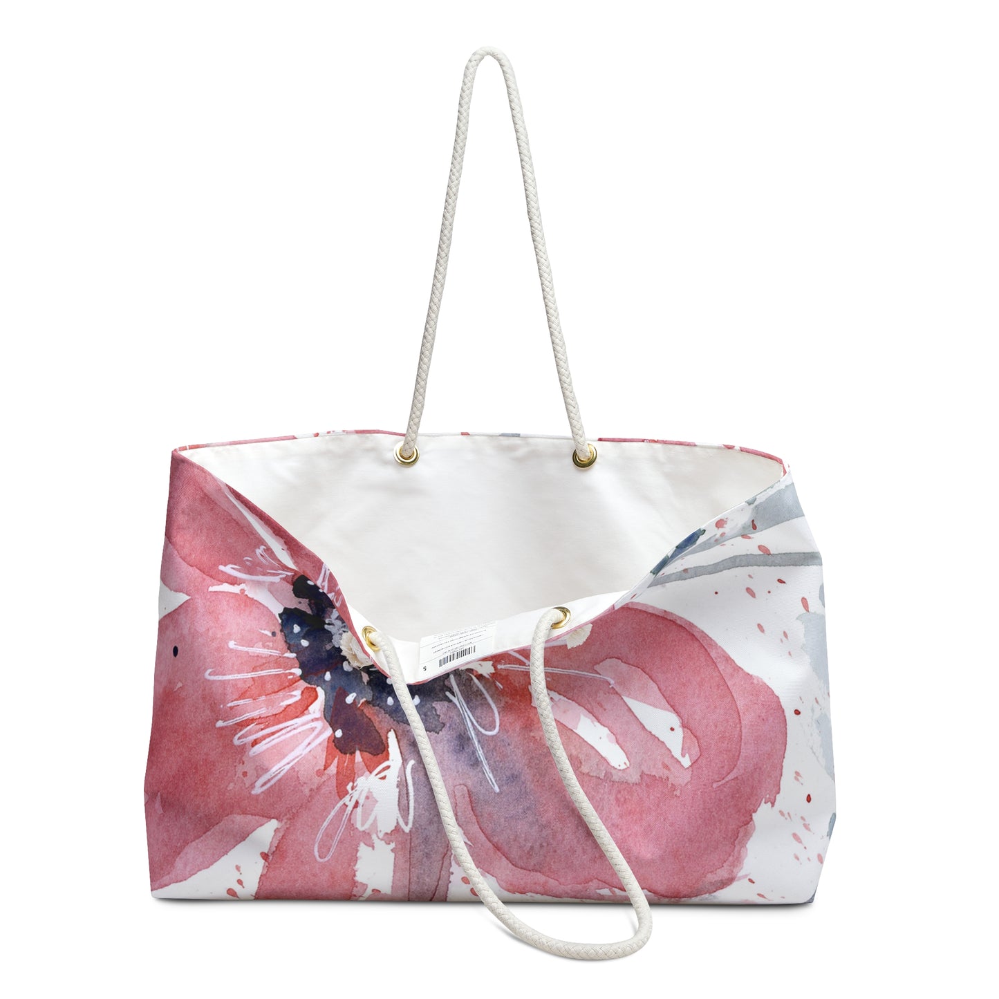 Original Art Salmon Pink Floral Weekender Tote Bag