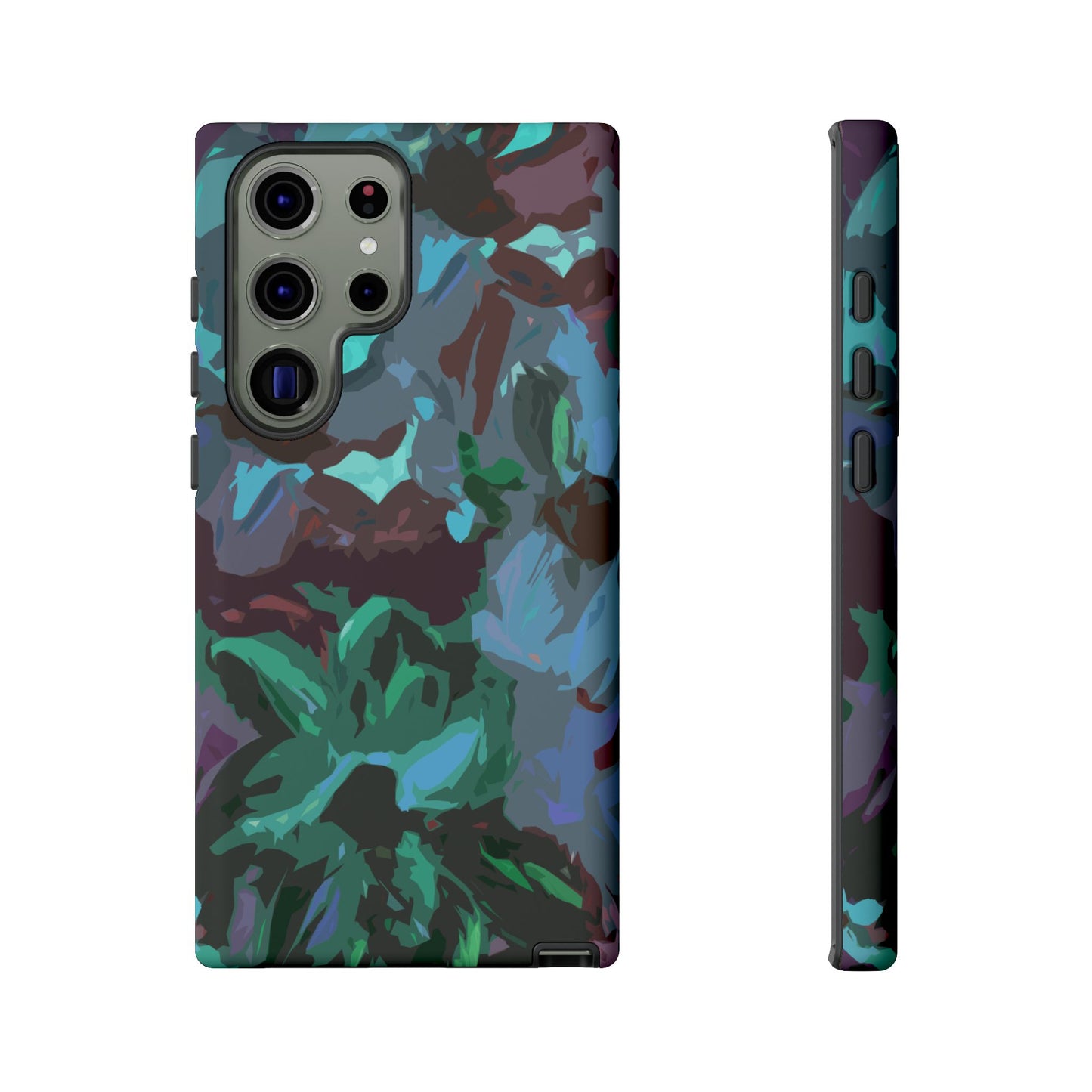 Hand Painted Abstract Colorful Teal Purple Green: Impact-Resistant Phone Case