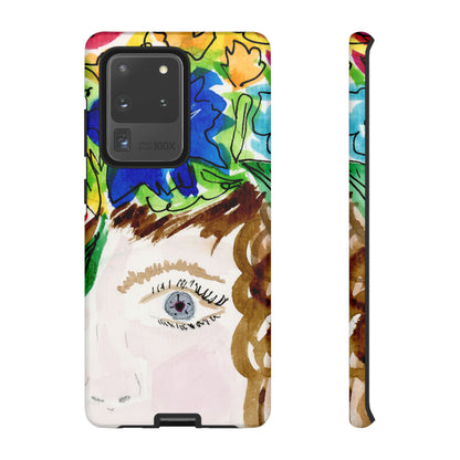 Vera | Hand Painted Girl with Flowers Headdress Colorful Case: Impact-Resistant Phone Cases