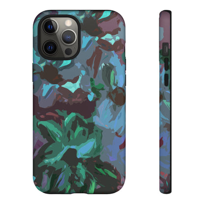 Hand Painted Abstract Colorful Teal Purple Green: Impact-Resistant Phone Case