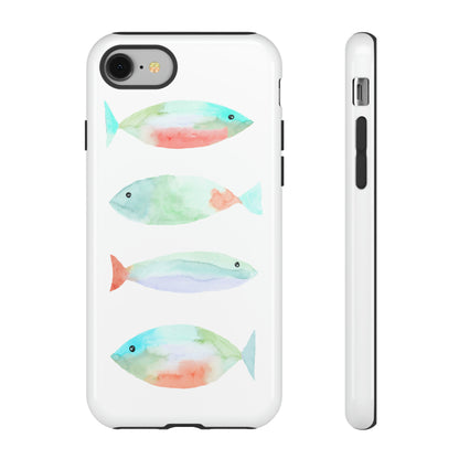 4 Watercolor Fish Hand Painted Cute Phone Case - Tough Case