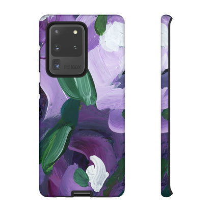 Purple Flowers Hand Painted Abstract Colorful Case: Impact-Resistant Phone Cases