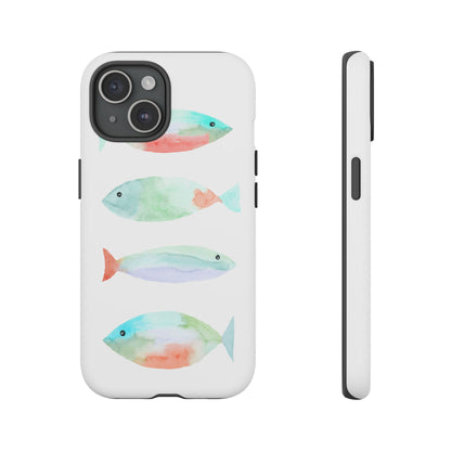 4 Watercolor Fish Hand Painted Cute Phone Case - Tough Case