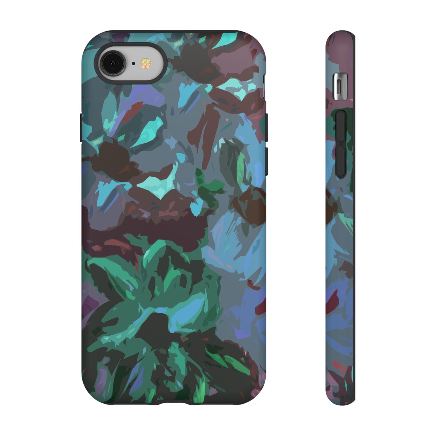 Hand Painted Abstract Colorful Teal Purple Green: Impact-Resistant Phone Case