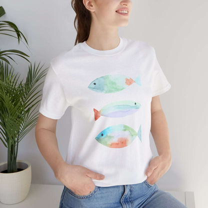 Watercolor Fish Short Sleeve T Shirt